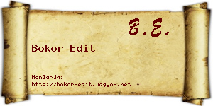 Bokor Edit névjegykártya